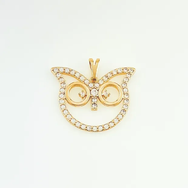 PINGENTE CORUJA CRAVEJADA MICRO ZIRCONIA