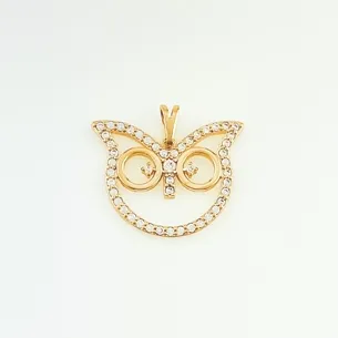 PINGENTE CORUJA CRAVEJADA MICRO ZIRCONIA