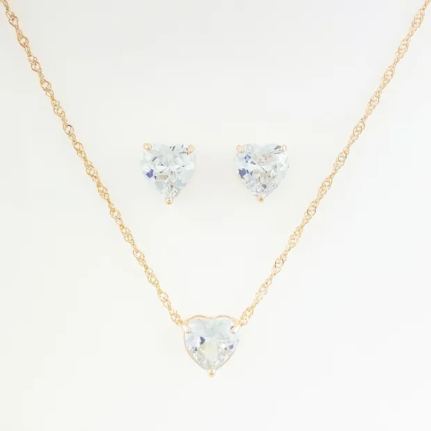 CONJUNTO CORACAO COM ZIRCNONIA