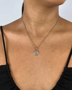 PINGENTE MANDALA ESTAMPADA COM ANCORA