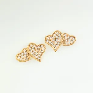 BRINCO DOIS CORACOES CRAVEJADO MICRO ZIRCONIA