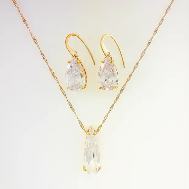 CONJUNTO GANCHO COM GOTA DE ZIRCONIA
