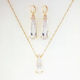 CONJUNTO TRANQUETA GOTA LONGA DE ZIRCONIA