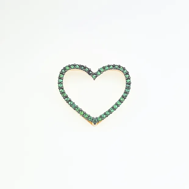 PINGENTE CORACAO CRAVEJADO MICRO ZIRCONIA VERDE