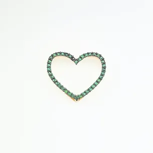 PINGENTE CORACAO CRAVEJADO MICRO ZIRCONIA VERDE