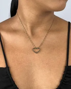 PINGENTE CORACAO CRAVEJADO MICRO ZIRCONIA VERDE
