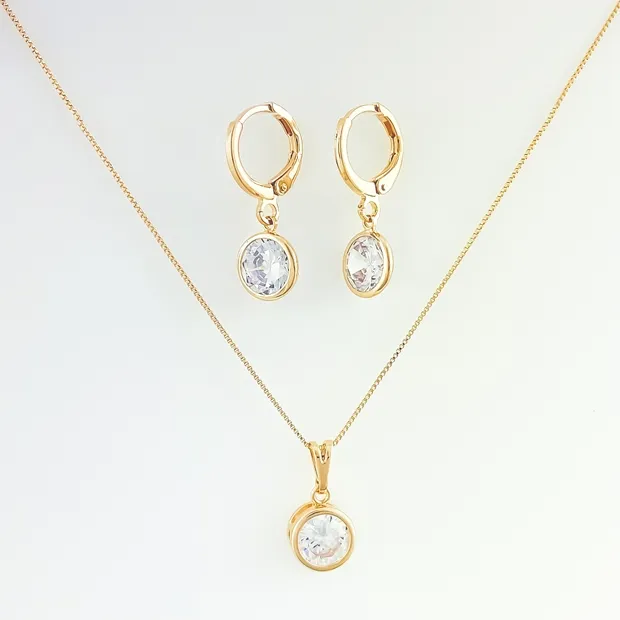 CONJUNTO TRANQUETA COM PONTO DE LUZ ZIRCONIA