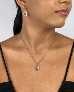 CONJUNTO TRANQUETA NOSSA SENHORA CRAVEJADA ZIRCONIA